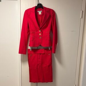 Marciano Red Blazer and Skirt Set size 0